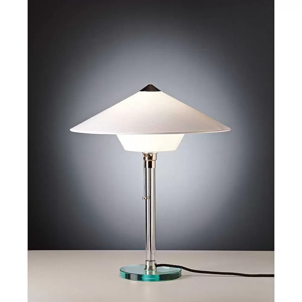 Luminaires Tecnolumen Wagenfeld 28 Tecnolumen Lampe A Poser Nickel Mat, Transparent, 1 Lumiere
